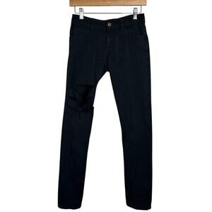 Gucci Fuseaux Women's Black Slim Fit Jeans US Size 0 w/ Post Distressing Luxury